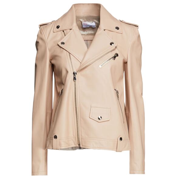 RED VALENTINO Pleated Leather Biker Jacket  Size 40 = US 4 Small - Picture 2 of 11